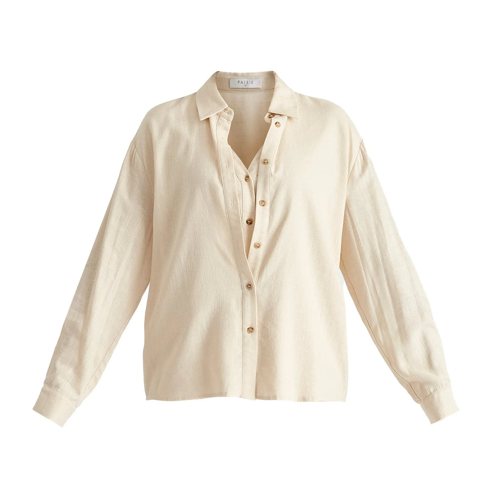 Linen Blend Double Layered Shirt Paisie