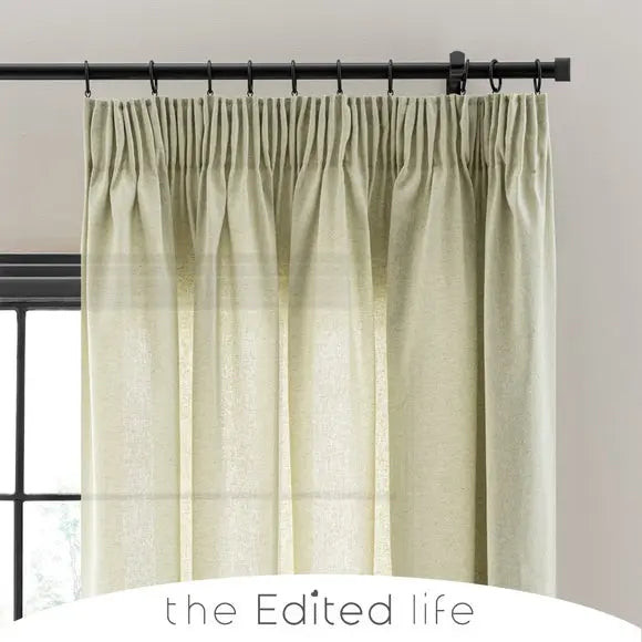 Linen Look Tab Top Pencil Pleat Curtains Dunelm