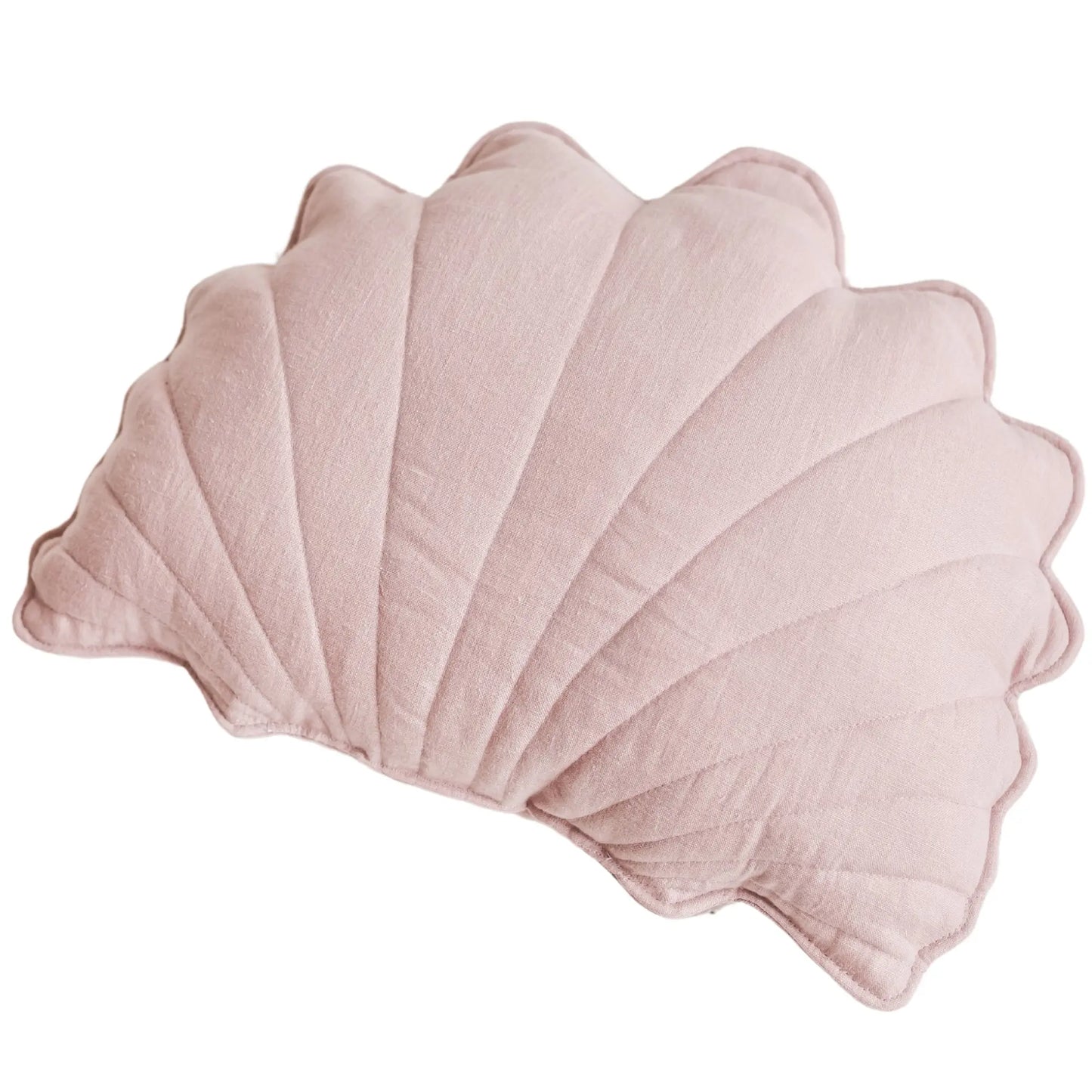 Linen Sea Shell Pillow – Pink Throw Pillow for Coastal & Beach Decor MINICAMP
