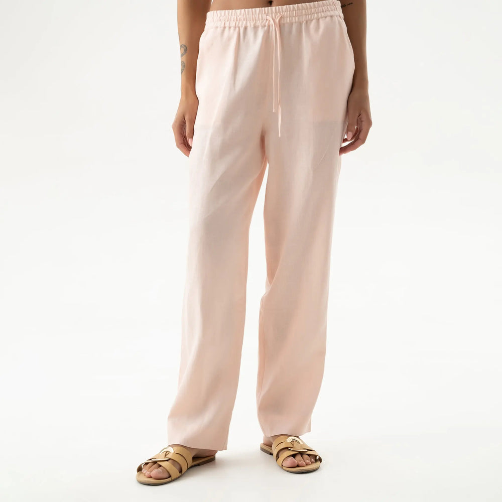 Linen Spirit Pants Peach Powder NOKAYA