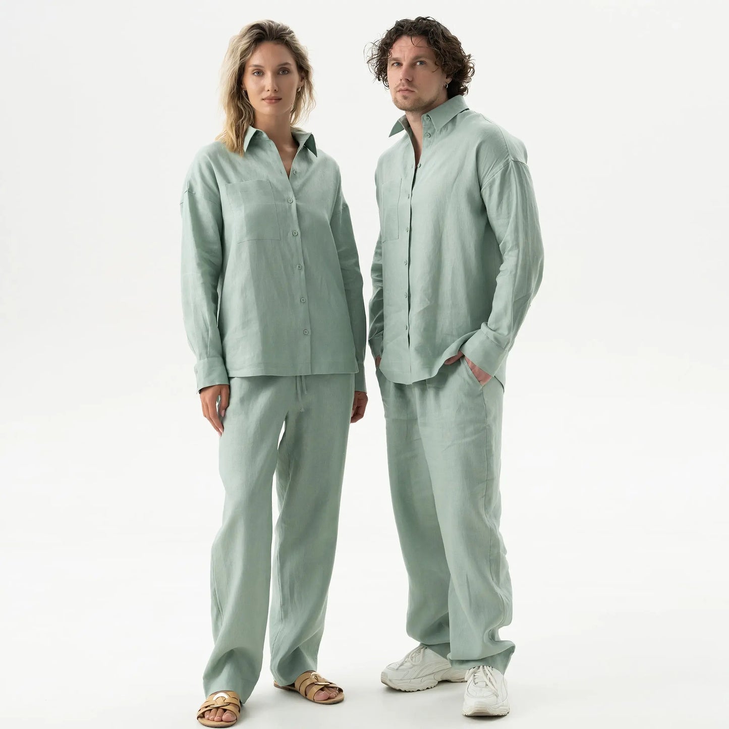 Linen Spirit Pants Sage Green NOKAYA