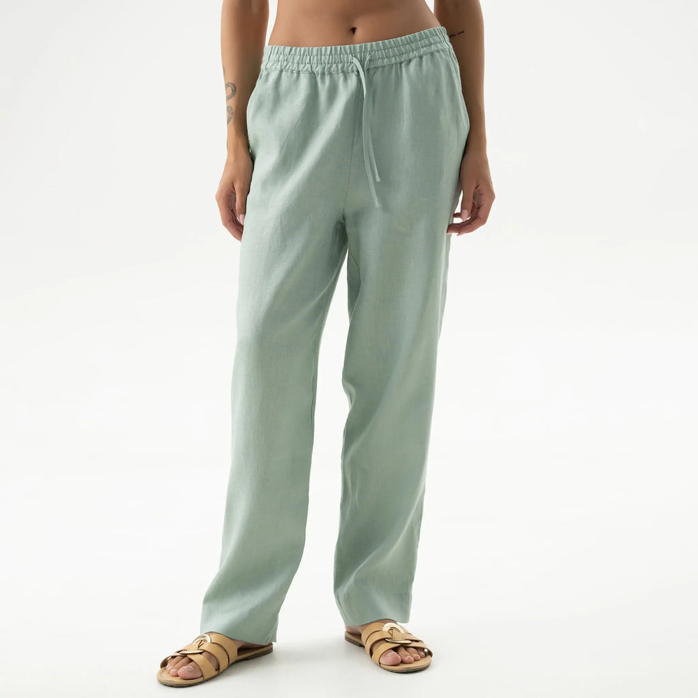 Linen Spirit Pants Sage Green NOKAYA