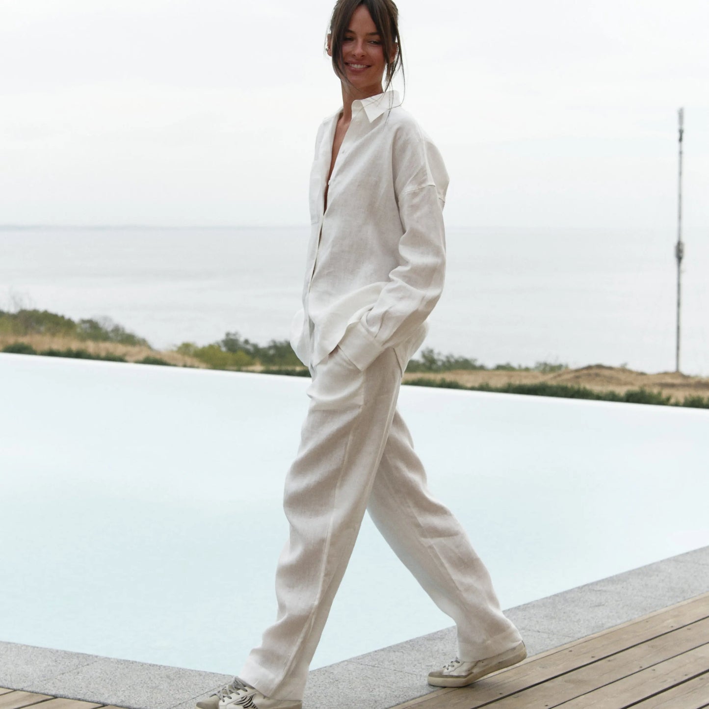 Linen Spirit Pants White NOKAYA