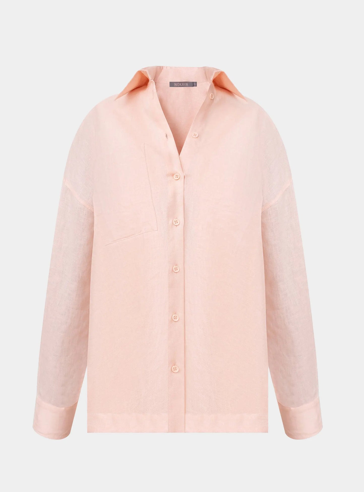 Linen Spirit Shirt Peach Powder NOKAYA