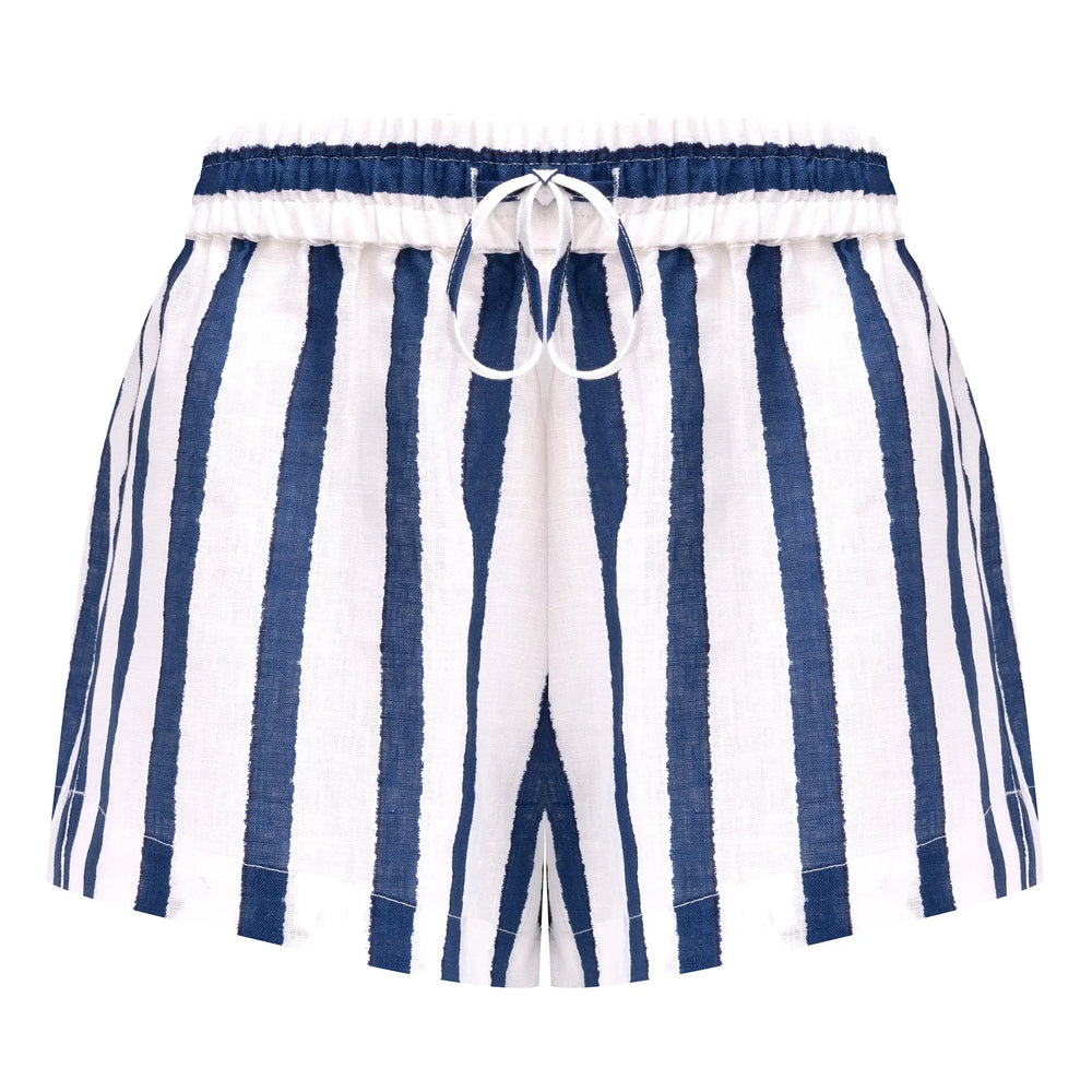 Linen Spirit Shorts Nautical Print NOKAYA