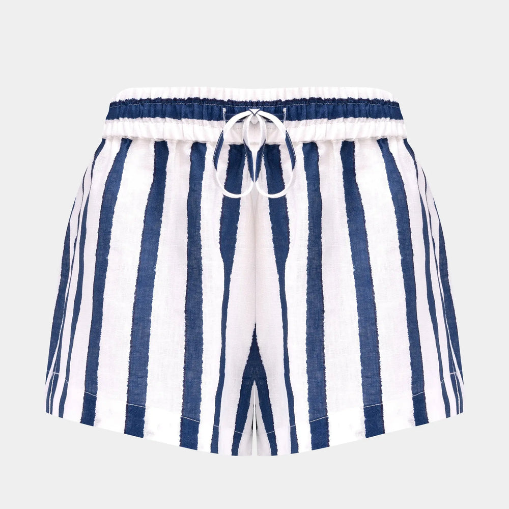 Linen Spirit Shorts Nautical Print NOKAYA