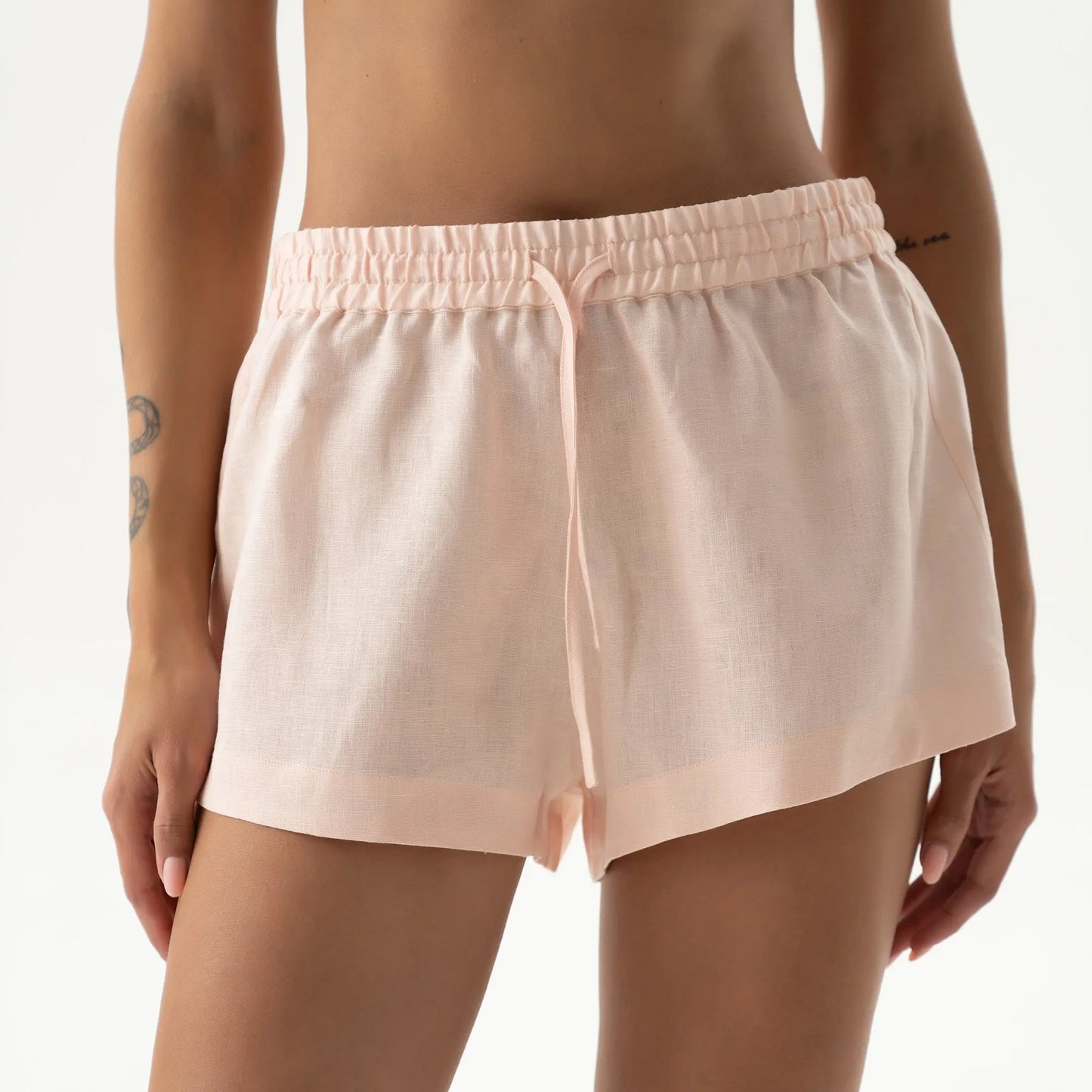 Linen Spirit Shorts Peach Powder NOKAYA
