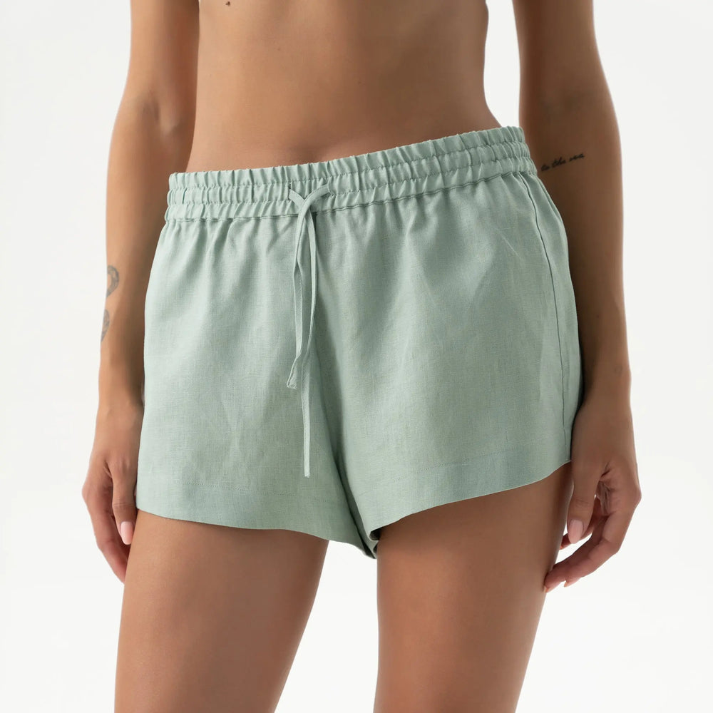 Linen Spirit Shorts Sage Green NOKAYA
