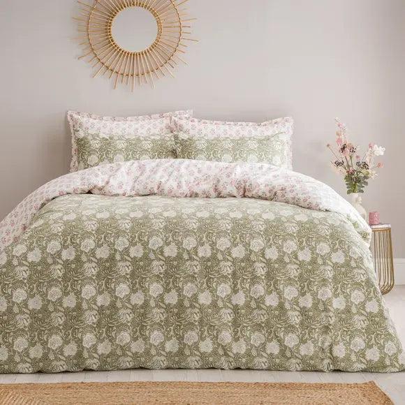 Lizzy Tile Cotton Duvet Cover & Pillowcase Set Dunelm
