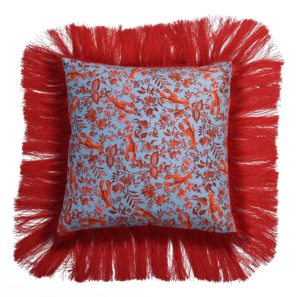 Lobster Chintz Silk Cushion Bivain