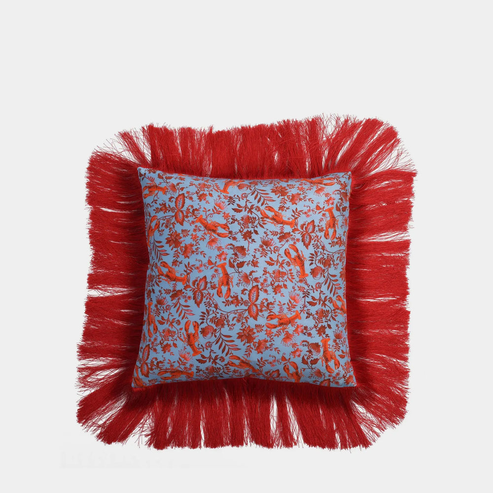 Lobster Chintz Silk Cushion Bivain