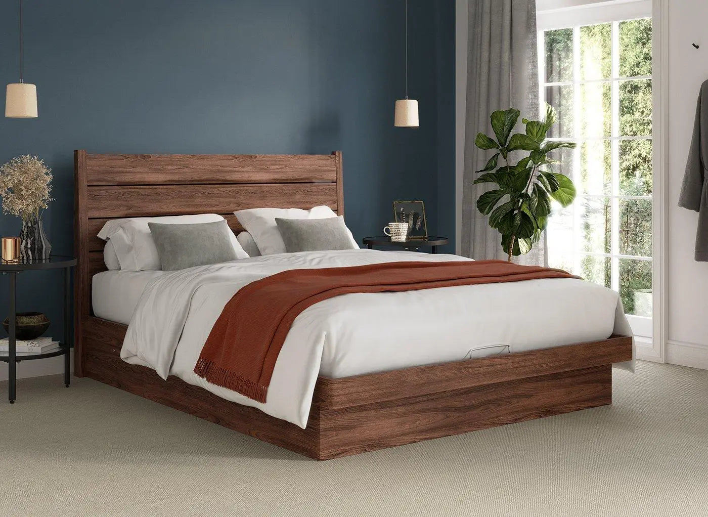 Lodge Platform Ottoman Bed Frame - Brown Dreams