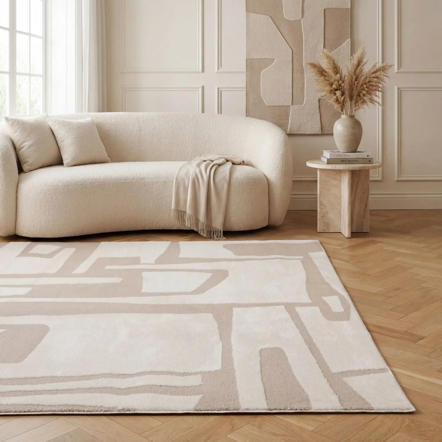 Loft Abstract Beige Rug The Rugs
