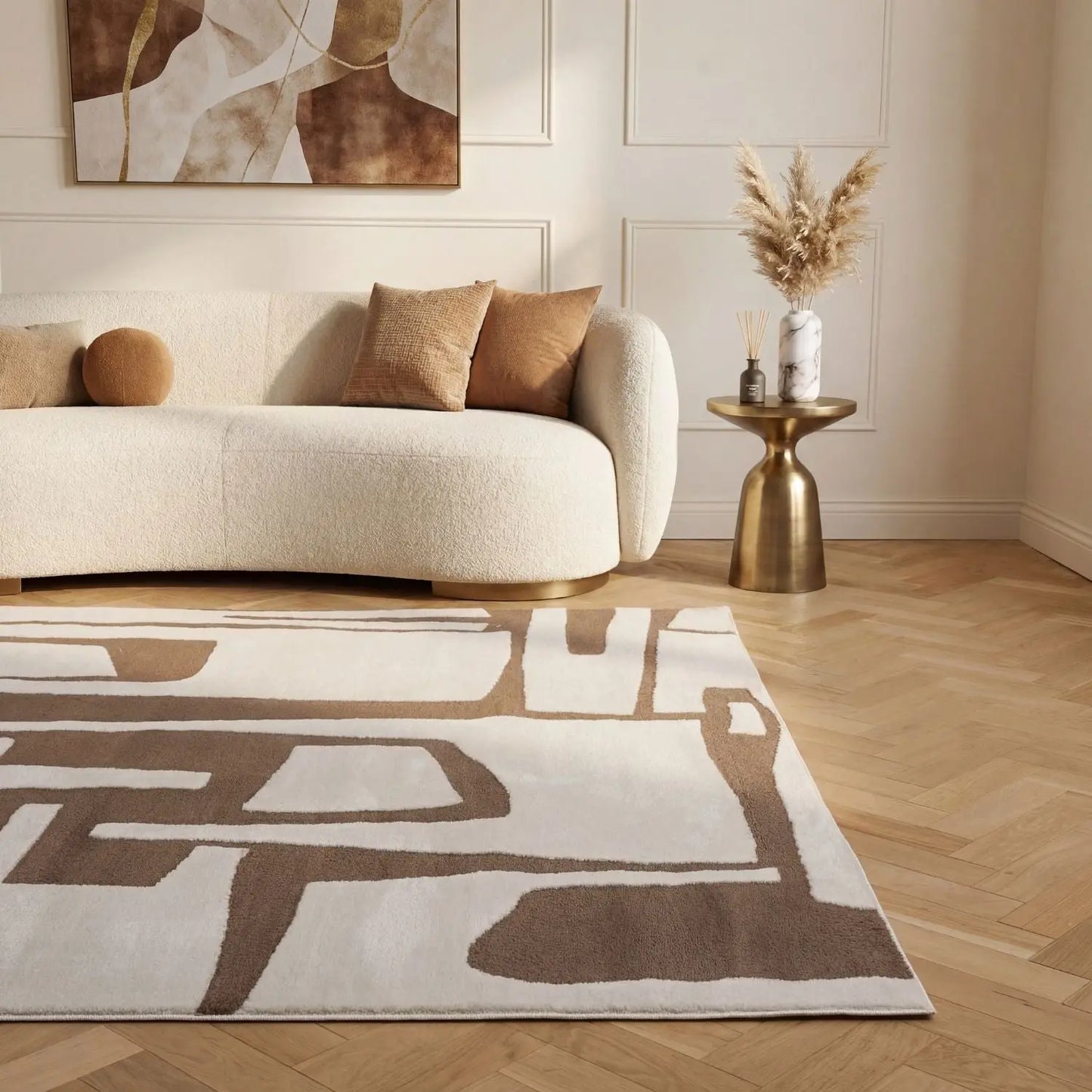Loft Abstract Brown Rug The Rugs