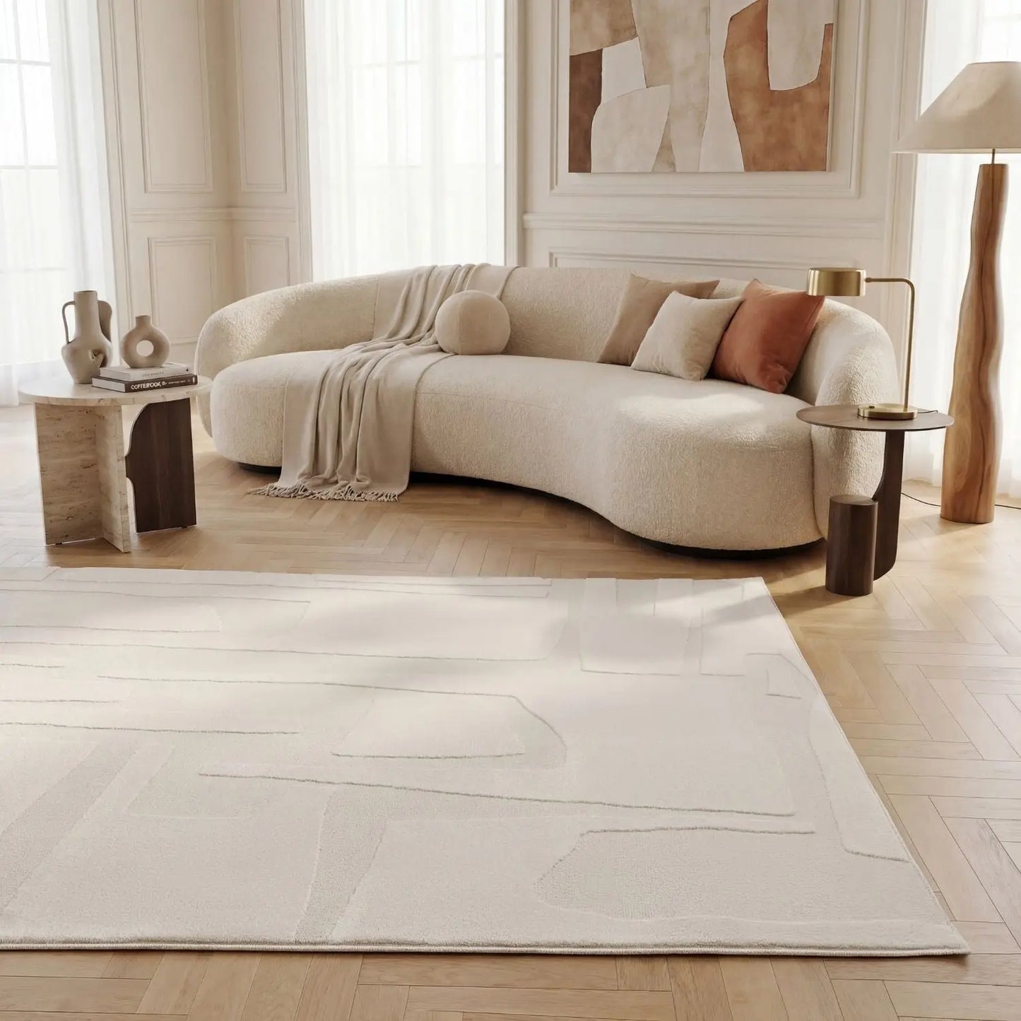 Loft Abstract Cream Rug The Rugs