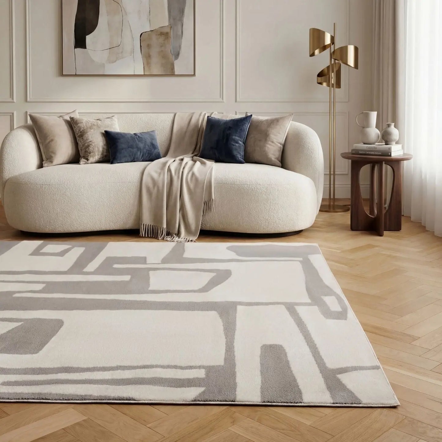 Loft Abstract Grey Rug The Rugs