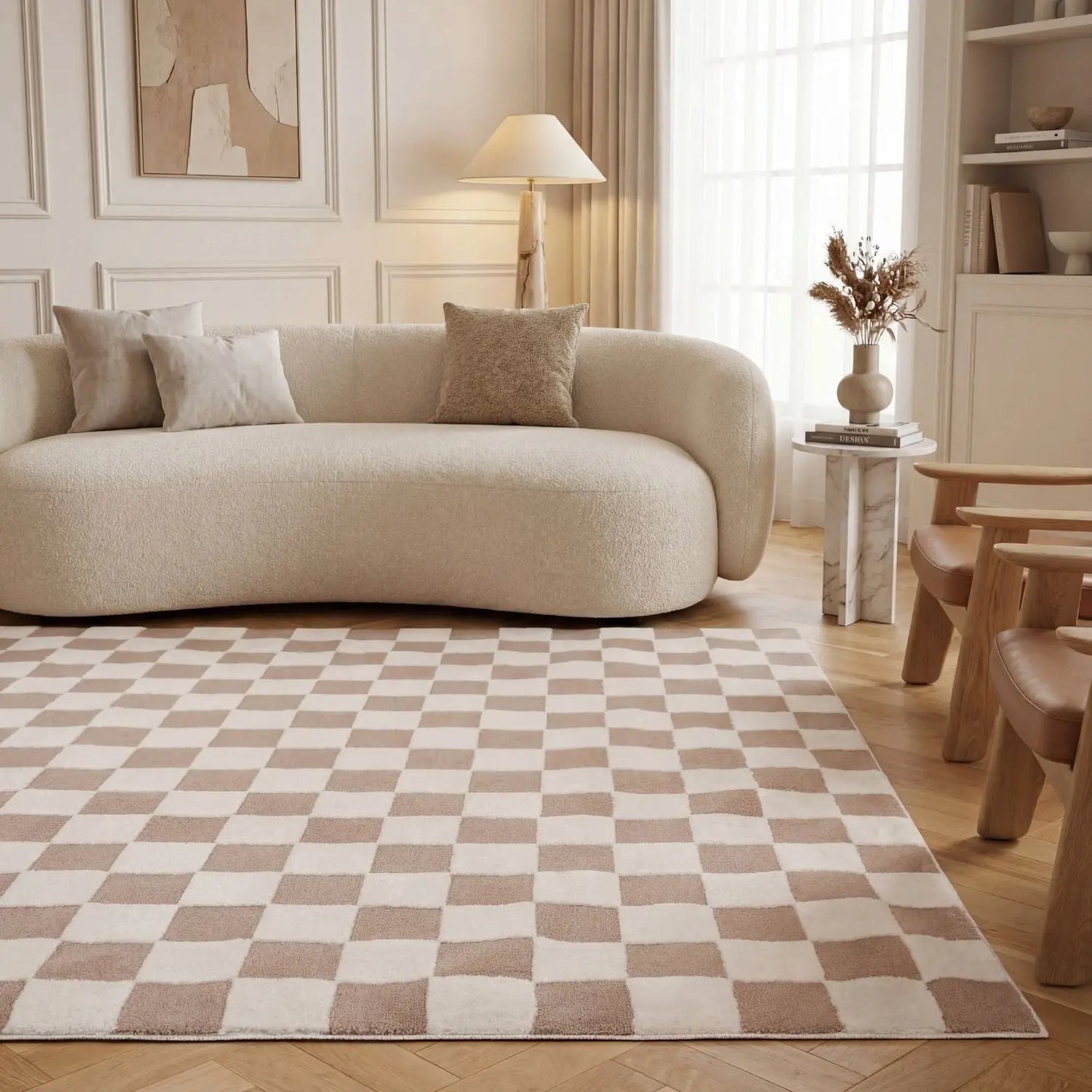 Loft Checkerboard Beige Rug The Rugs