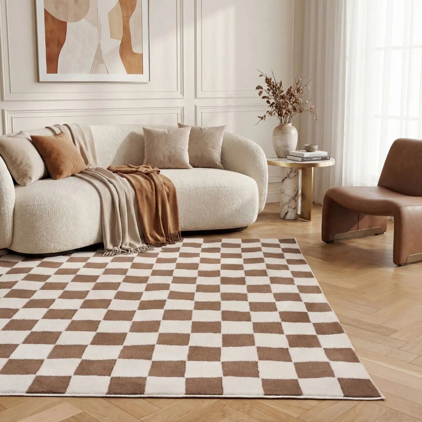 Loft Checkerboard Brown Rug The Rugs