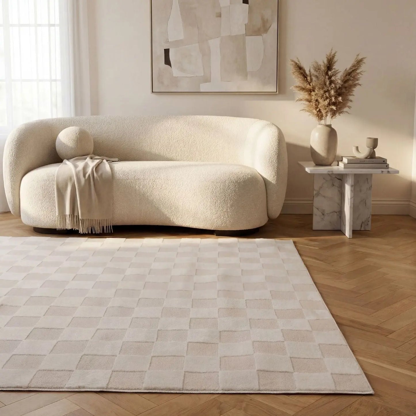 Loft Checkerboard Cream Rug The Rugs