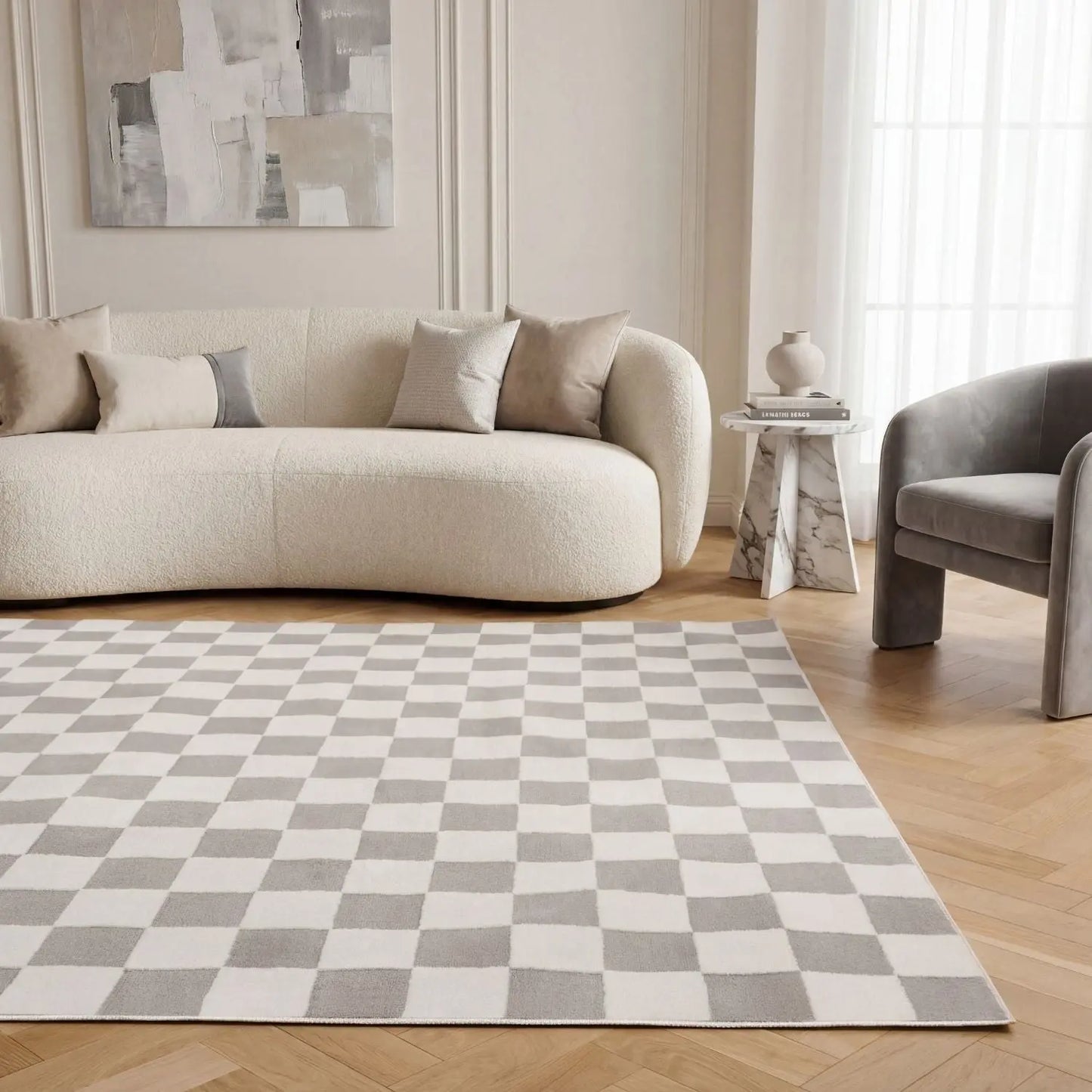 Loft Checkerboard Grey Rug The Rugs