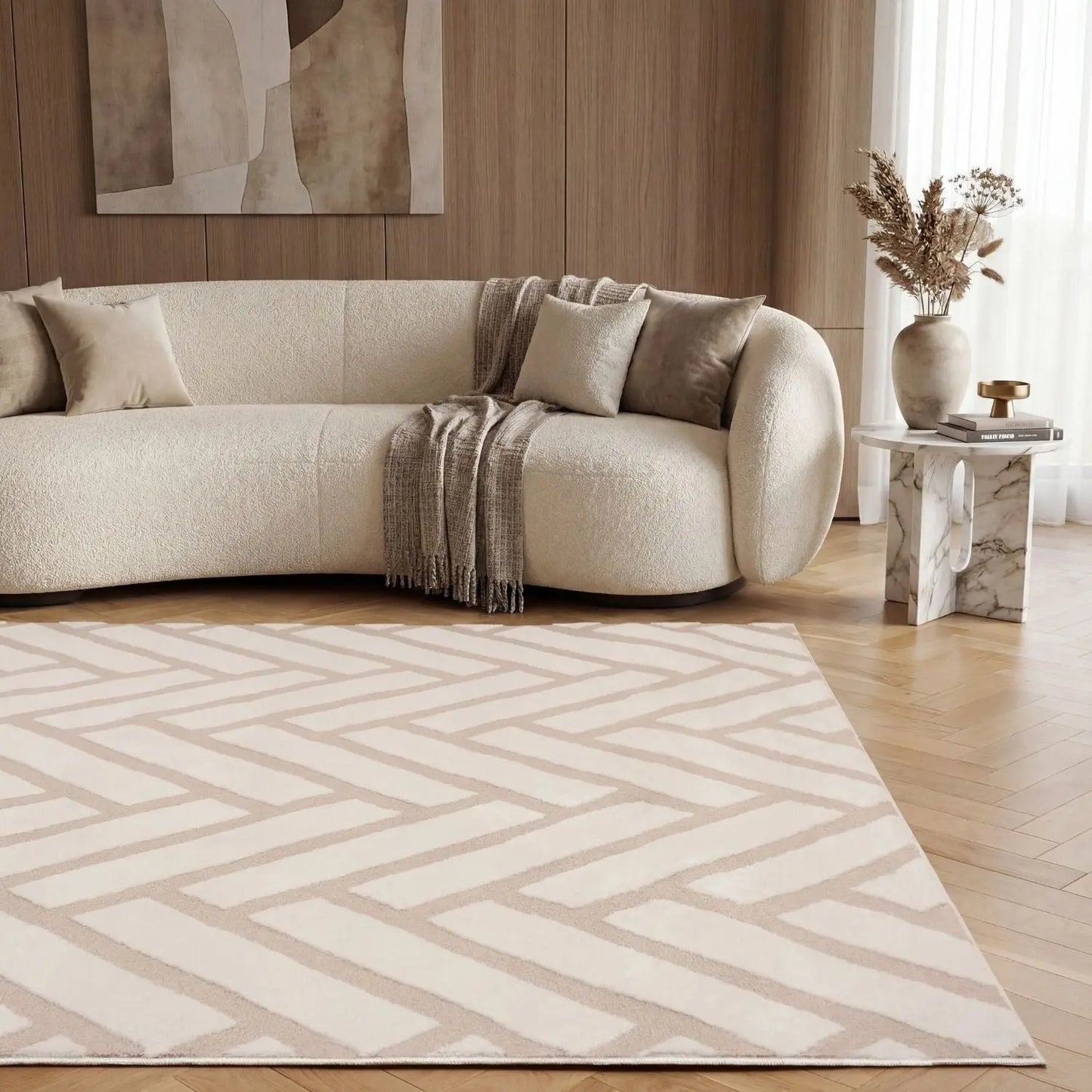 Loft Chevron Beige Rug The Rugs