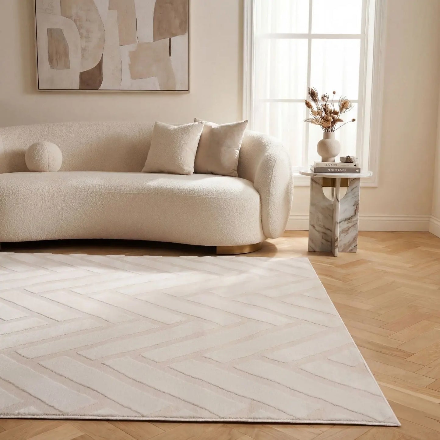 Loft Chevron Cream Rug The Rugs