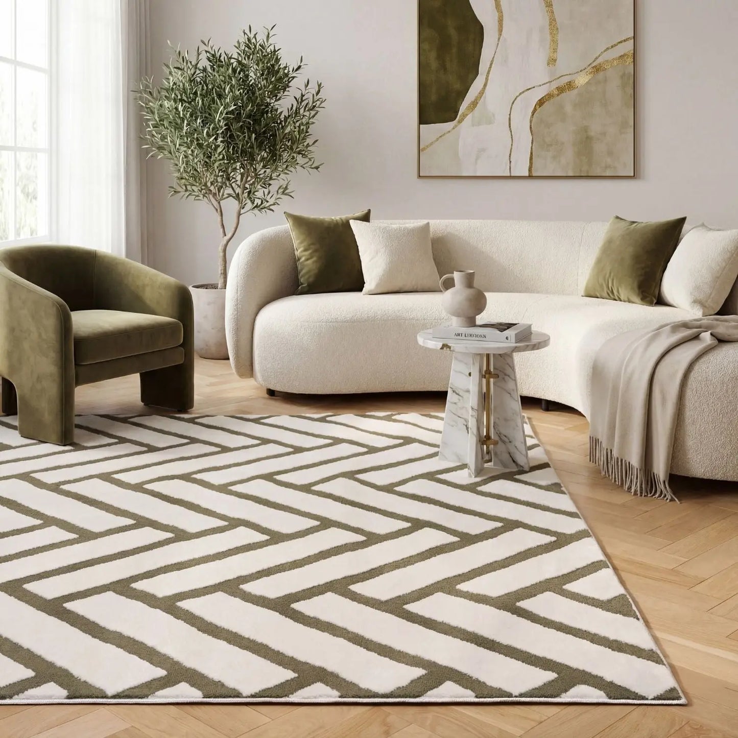 Loft Chevron Green Rug The Rugs