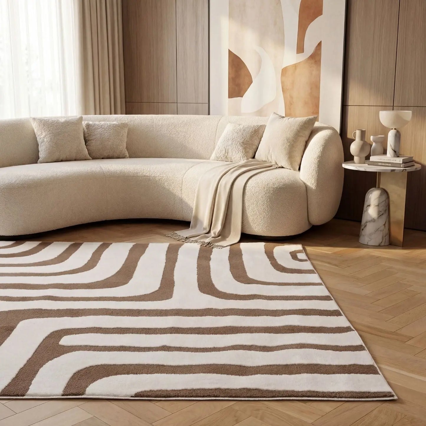 Loft Geometric Brown Rug The Rugs