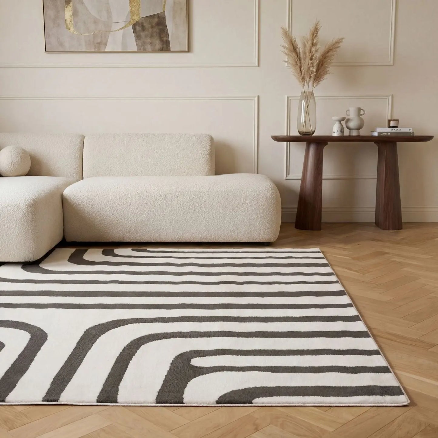 Loft Geometric Dark Grey Rug The Rugs
