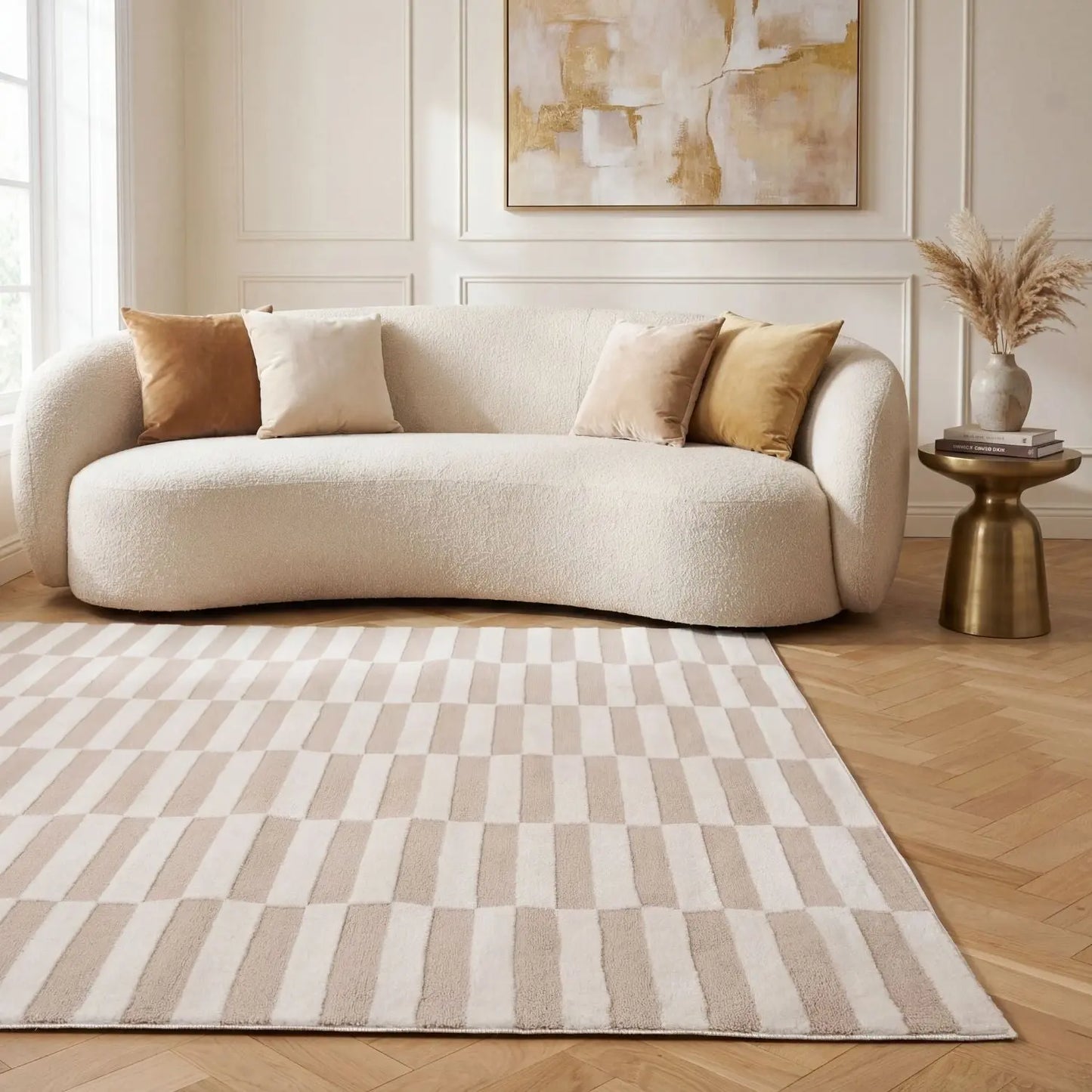 Loft Striped Beige Rug The Rugs