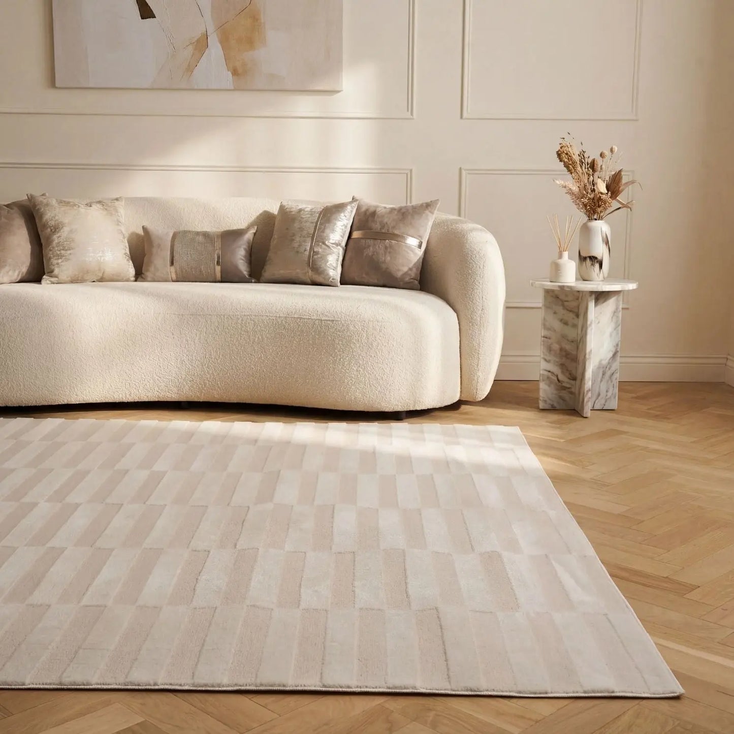 Loft Striped Cream Rug The Rugs