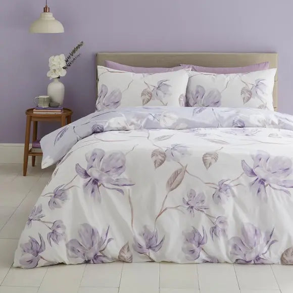 Lois Floral 144 Thread Count Reversible Duvet Cover & Pillowcase Set Dunelm