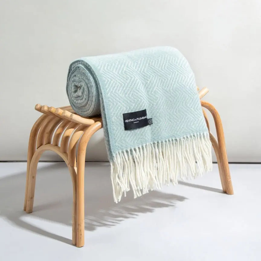 Lollypop - Pure New Wool Blanket - Duck Egg Heating & Plumbing London