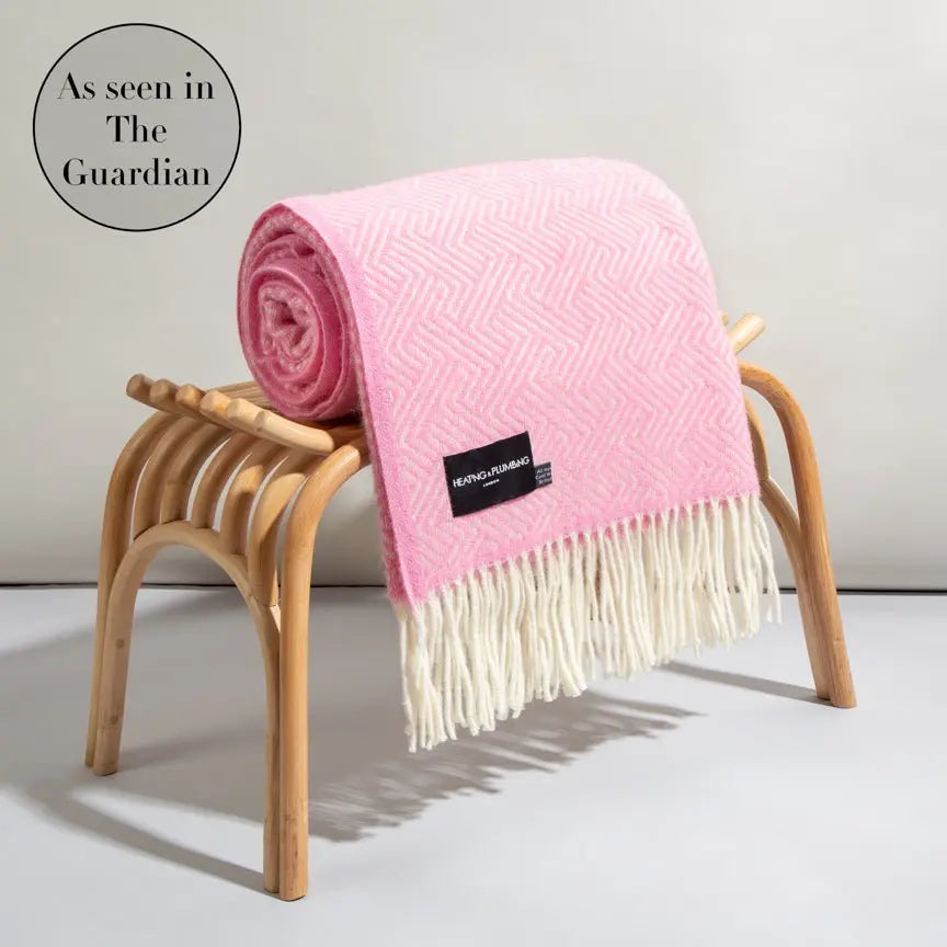 Lollypop - Pure New Wool Blanket - Pink Heating & Plumbing London