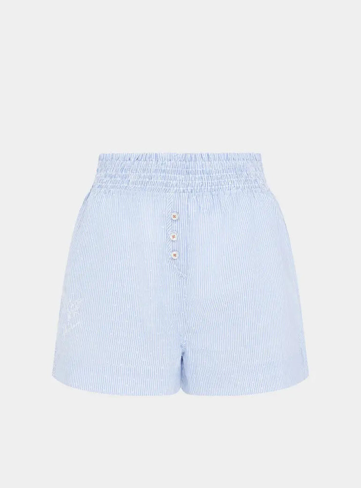 Lomandra Ethical-Cotton Shorts - Mountain Blue Peachaus