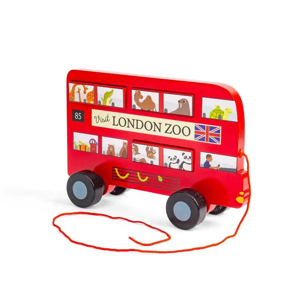 London Bus Pull Along - Wooden Toy Toby Tiger