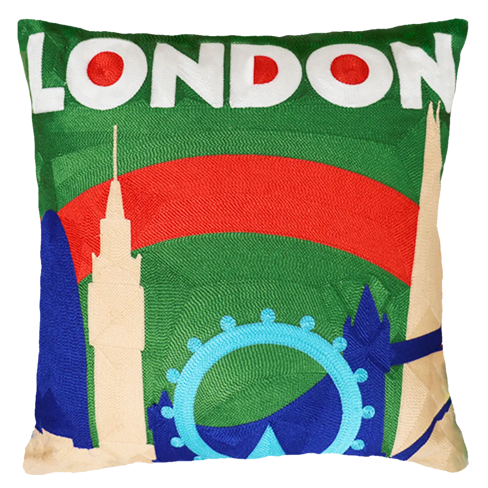 London Needlepoint Cushion The Pillow Drop