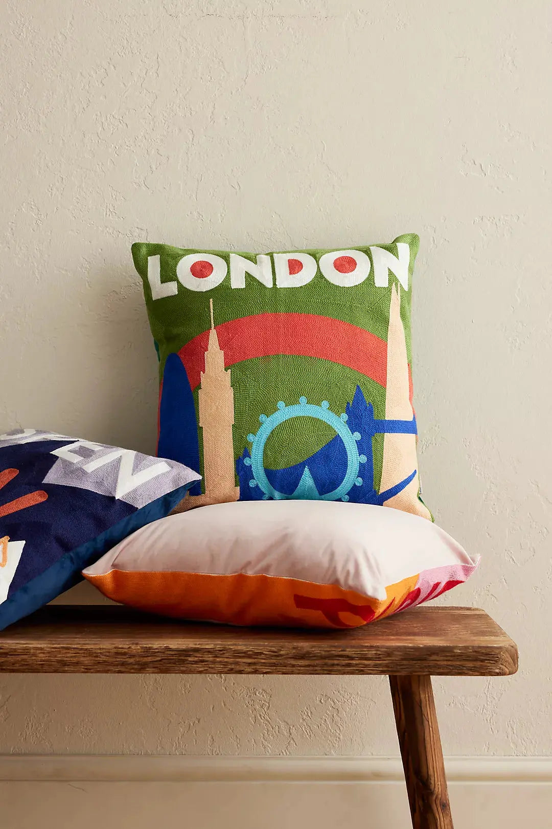 London Needlepoint Cushion The Pillow Drop