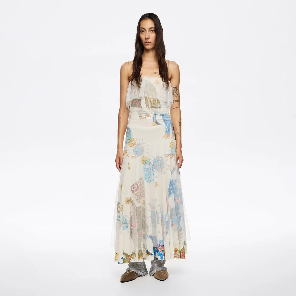 Long ivory Mask dress Bimba y Lola UK