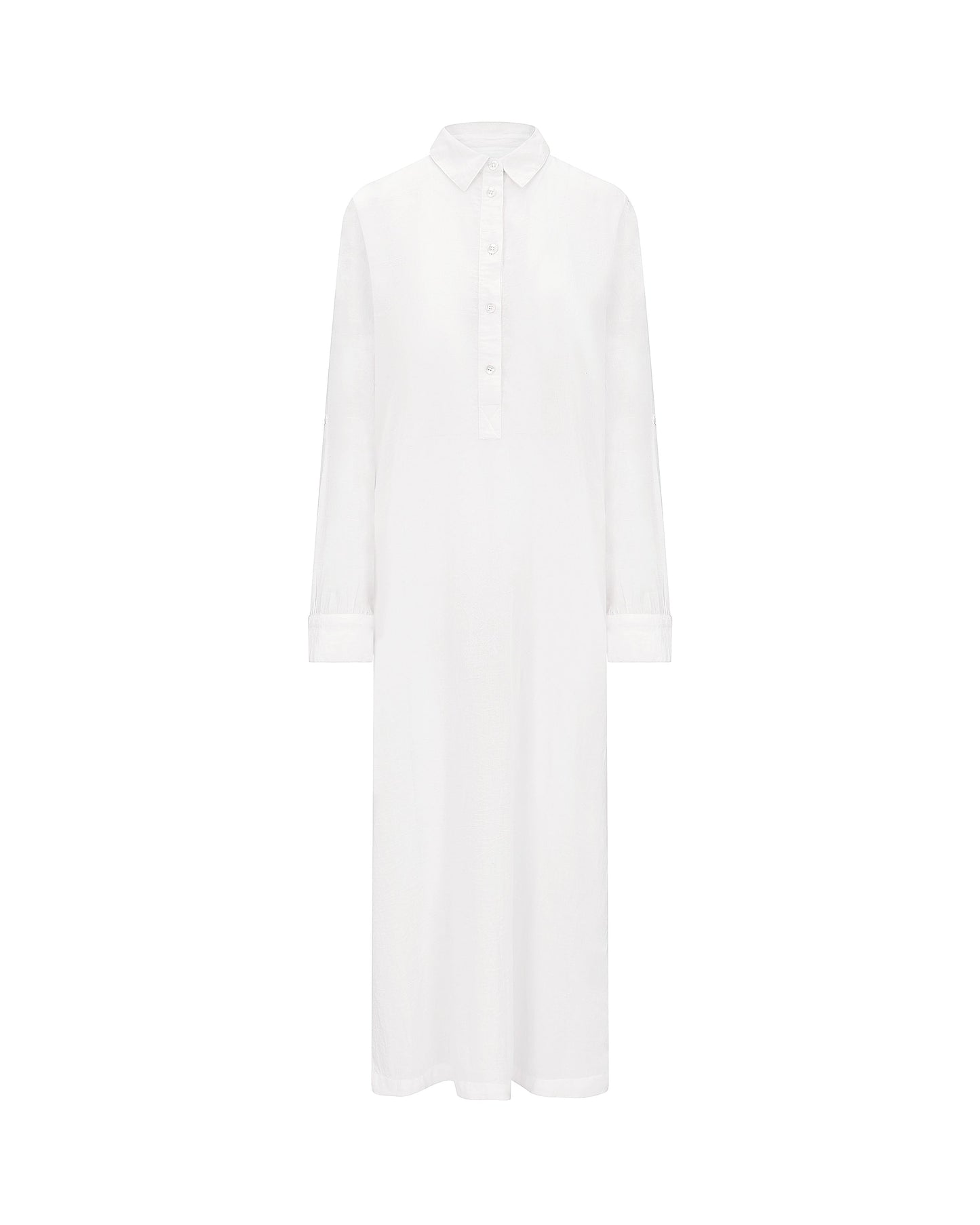The Maxi Shirt - Cotton White Nudea
