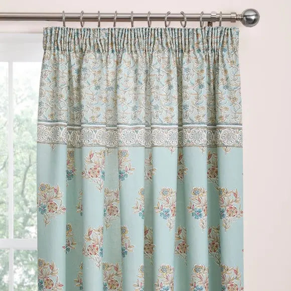 Lorena Patchwork Pencil Pleat Curtains Dunelm