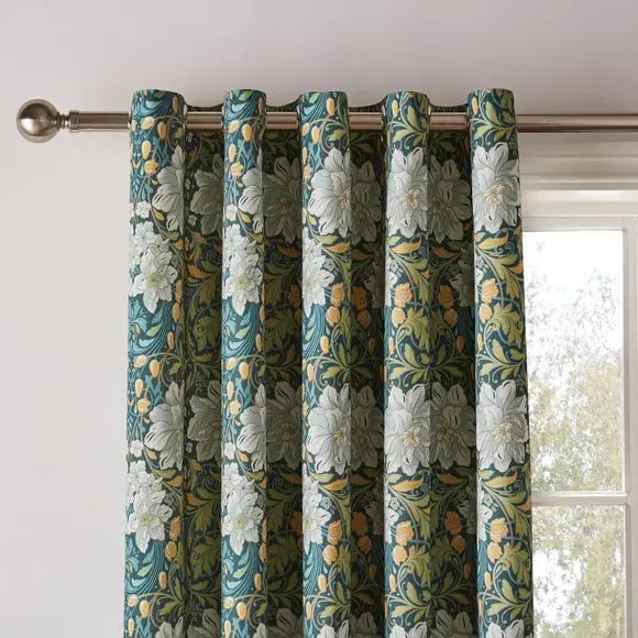 Loretta Floral Eyelet Curtains Dunelm