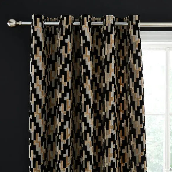 Lori Velvet Eyelet Curtains Dunelm
