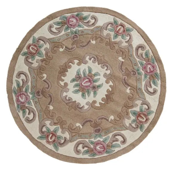 Lotus Premium Aubusson Round Rug Dunelm
