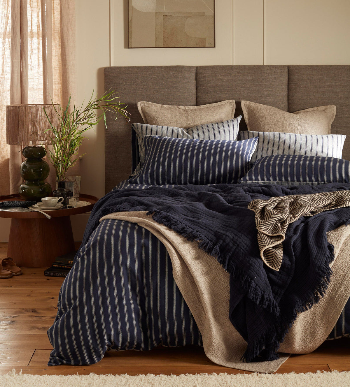 Louie Stripe Brushed 100% Organic Cotton Duvet Cover - The Secret Linen Store