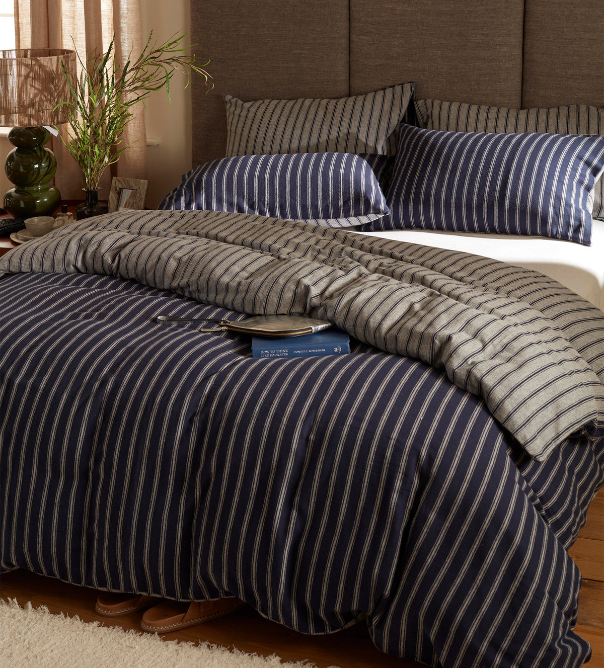 Louie Stripe Brushed 100% Organic Cotton Duvet Cover - The Secret Linen Store