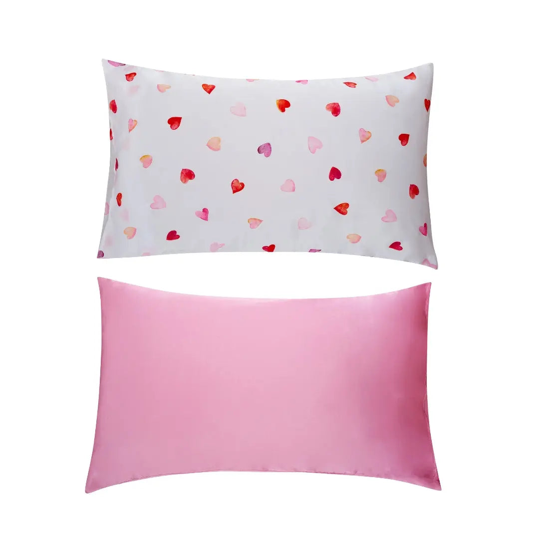 Loveheart Soft Satin Pillowcase Set SMUG