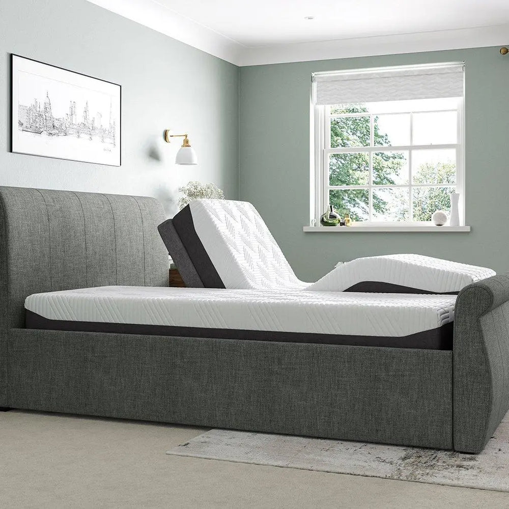 Lucia Sleepmotion 200 u&i Adjustable Upholstered Bed Frame - Grey Dreams