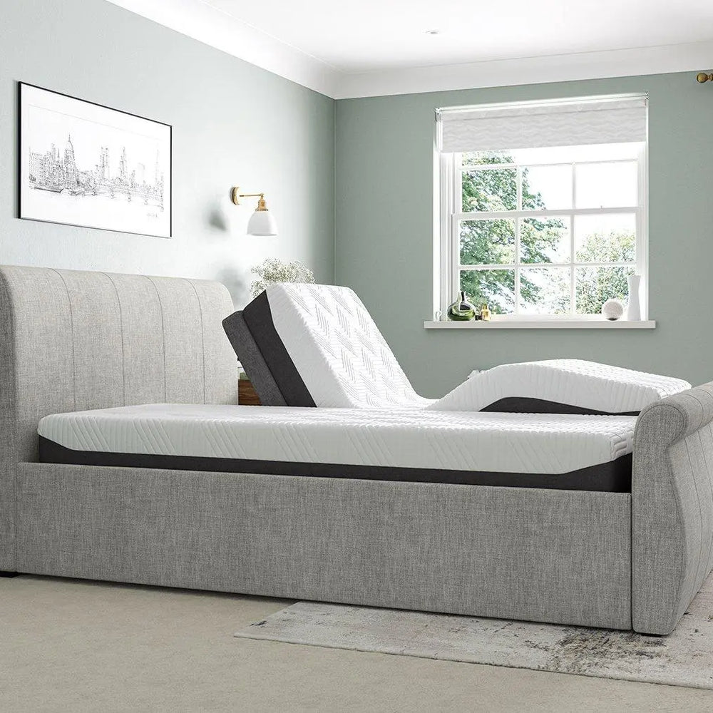 Lucia Sleepmotion 200 u&i Adjustable Upholstered Bed Frame - Silver Dreams