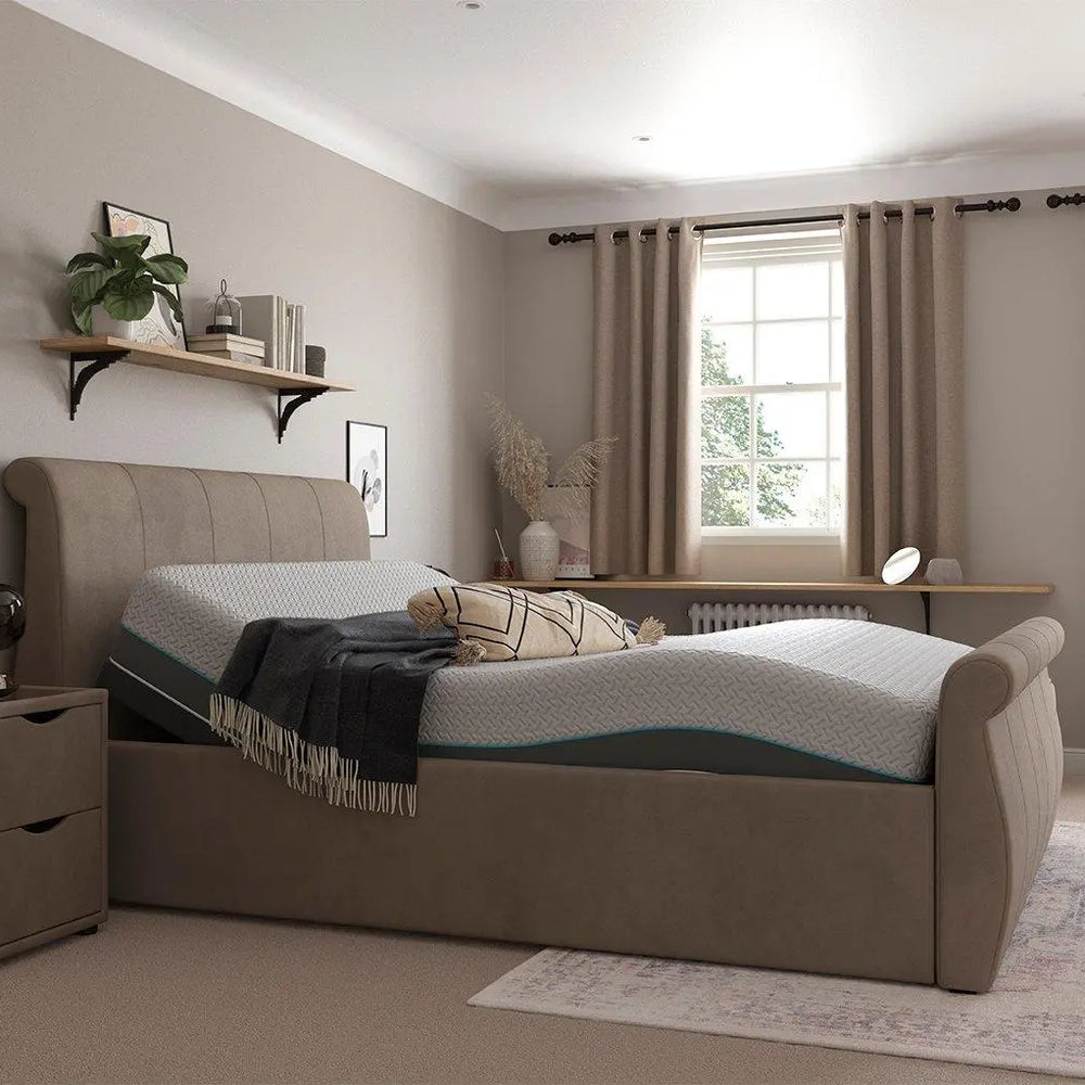 Lucia Sleepmotion 200i Adjustable Upholstered Bed Frame - Beige Dreams